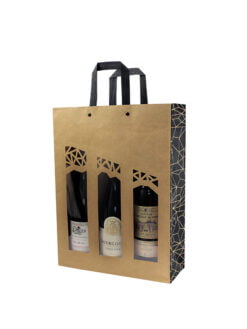 SAC KRAFT AVEC FENÊTRE 'AUTHENTIQUE' - 3 BOUTEILLES