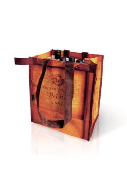 SAC PVC 6 BOUTEILLES DECOR CAISSE BOIS