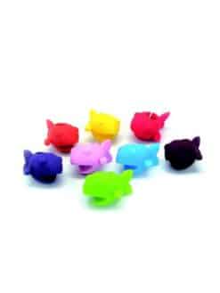 MARQUE-VERRES À CLIPSER POISSONS (lot de 8)