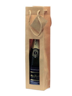 SAC KRAFT BRUN UNI AVEC FENÊTRE 1 MAGNUM (poignées cordelières)