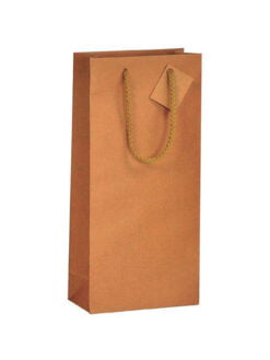 SAC KRAFT BRUN UNI SANS FENÊTRE 2 BOUTEILLES (poignées cordelières)