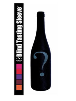 CHAUSSETTE DE DÉGUSTATION, OPAQUE NOIR POINT D'INTERROGATION BLEU