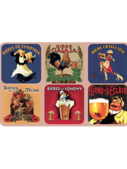 SOUS-VERRES DECOR BIERE (lot de 6)