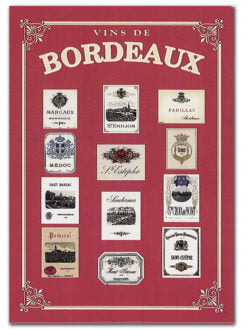 PLAQUES MURALE EN MÉTAL 30 x 40 cm - ÉTIQUETTES DE BORDEAUX