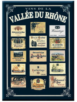 PLAQUE MURALE EN MÉTAL 30 x 40 cm - ÉTIQUETTES VALLÉE DU RHÔNE