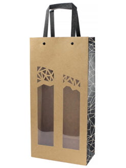 SAC KRAFT AVEC FENÊTRE 'AUTHENTIQUE' - 2 BOUTEILLES