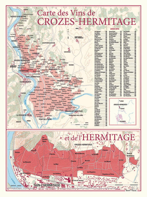 CARTE CROZES-HERMITAGE 30x40 cm