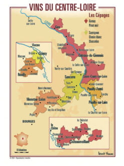 CARTE POSTALE DES VIGNOBLES DU CENTRE LOIRE