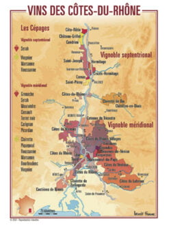 CARTE POSTALE DES VIGNOBLES DES CÔTES DU RHÔNE