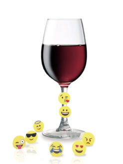 MARQUE-VERRES A CLIPSER EMOTICONES (lot de 8)