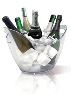 VASQUE À CHAMPAGNE TRANSPARENTE 6 BOUTEILLES