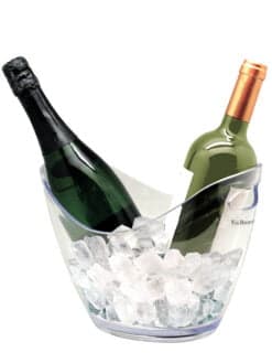 VASQUE À CHAMPAGNE TRANSPARENTE 2 BOUTEILLES