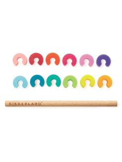 MARQUE-VERRES A CLIPSER BAGUES ARC EN CIEL (lot de 12 bagues)