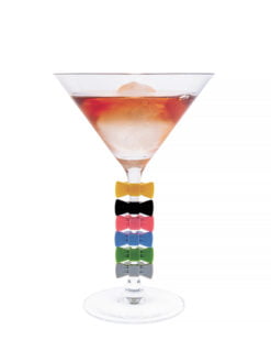 MARQUE-VERRES A CLIPSER NOEUD PAPILLON (lot de 6)