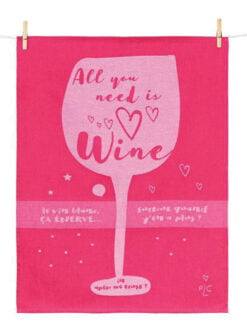 TORCHON "ALL YOU NEED IS WINE" - 50x70 cm