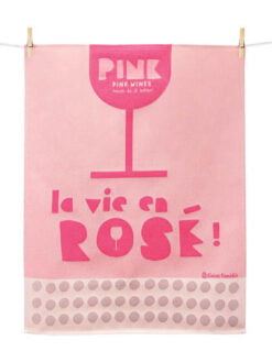 TORCHON "LA VIE EN ROSÉ" - 50x70 cm