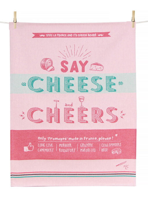TORCHON "CHEESE & CHEERS" - 50x70 cm