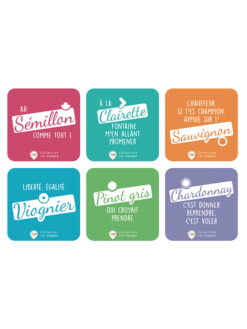 sous verres humoristiques cépages blancs