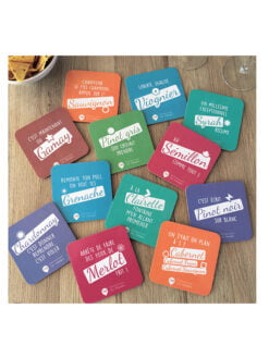 SOUS-VERRES HUMORISTIQUES "CEPAGES ROUGES" (lot de 6)