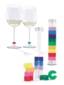 MARQUE-VERRES A CLIPSER BAGUES IDENTITY RONDES (lot de 10)