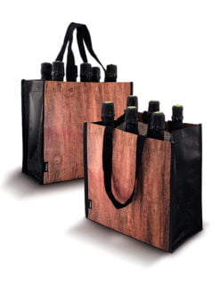 SAC PVC 6 BOUTEILLES DECOR EFFET BOIS