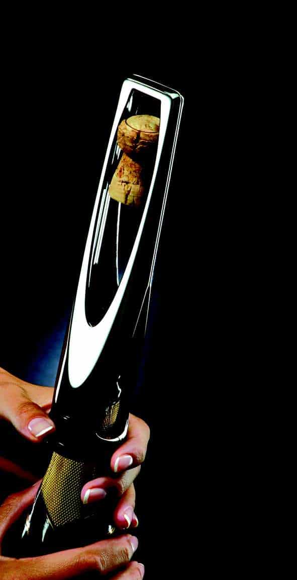 OUVRE BOUTEILLE 'POP BULLE' POUR CHAMPAGNE - NICKEL NOIR
