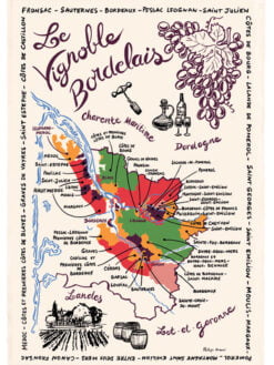 TORCHON LE VIGNOBLE BORDELAIS - 48 x 72 cm