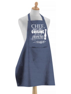 TABLIER HUMOUR "CHEF, CUISINE À LA PLANCHA" - 72x90 cm