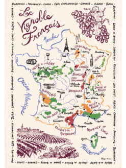 TORCHON LE VIGNOBLE FRANÇAIS - 48 X 72 cm