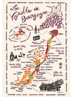 TORCHON LE VIGNOBLE DE BOURGOGNE - 48 x 72 cm