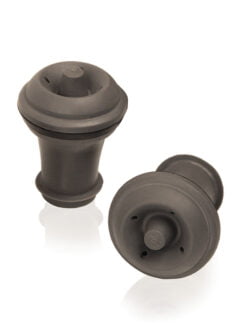 BOUCHONS GRIS ANTHRACITE POUR POMPE À VIN VACUVIN (lot de 2)