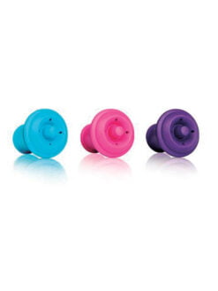BOUCHONS 3 COULEURS POUR POMPE À VIN VACUVIN (lot de 3)