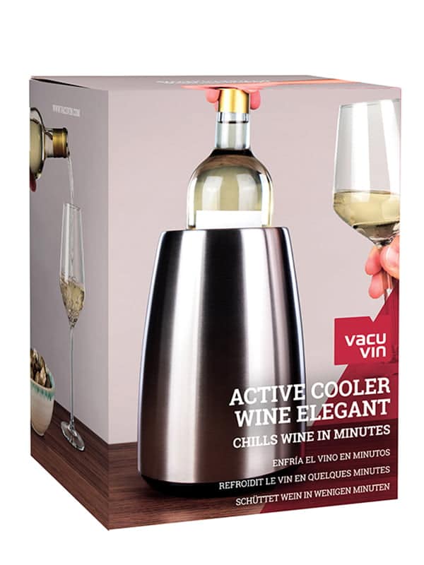 SEAU REFROIDISSEUR À VIN AVEC GAINE 1 BOUTEILLE - MODÈLE ÉLÉGANT ACIER BROSSÉ – Image 2