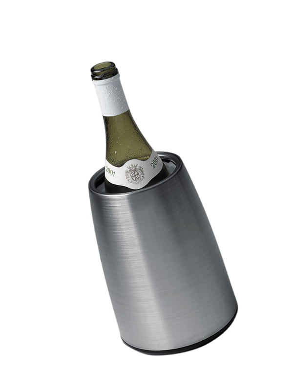 SEAU REFROIDISSEUR À VIN AVEC GAINE 1 BOUTEILLE - MODÈLE ÉLÉGANT ACIER BROSSÉ