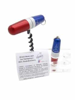 TIRE-BOUCHON DESIGN TRICOLORE AVEC ANNEAU PORTE-CLÉ