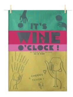 TORCHON "IT'S WINE O'CLOCK" - 50x70 cm