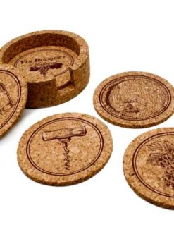 SOUS-VERRES EN LIÈGE VINTAGE  (lot de 5)