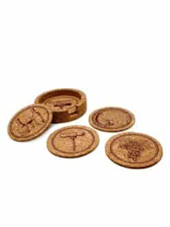 SOUS-VERRES EN LIÈGE VINTAGE  (lot de 5)