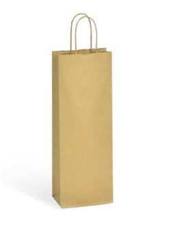 SAC KRAFT BRUN UNI SANS FENÊTRE 110 gr - 1 BOUTEILLE (poignées torsadées)