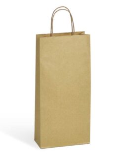 SAC KRAFT BRUN UNI SANS FENÊTRE 110 gr - 2 BOUTEILLES (poignées torsadées)