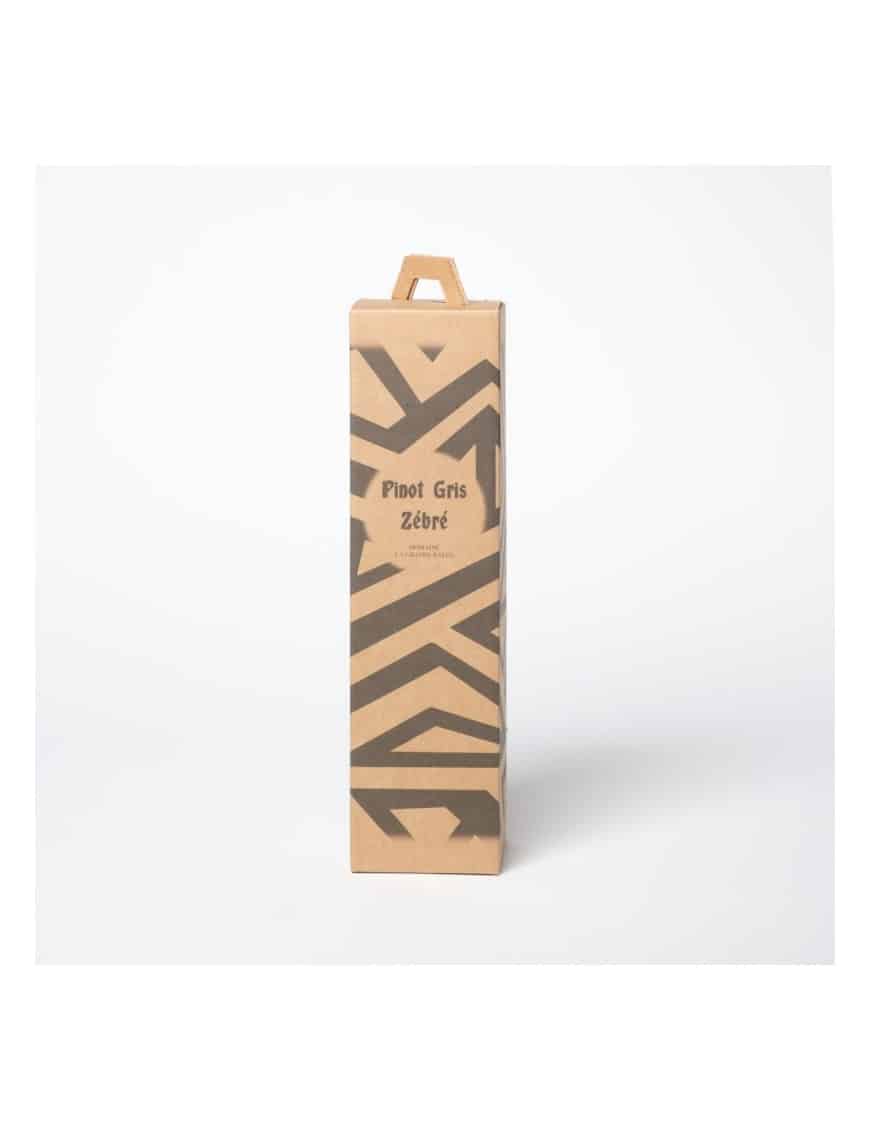 VALISETTE KRAFT BRUN PERSONNALISÉE - 1 BOUTEILLE - avec poignée intégrée