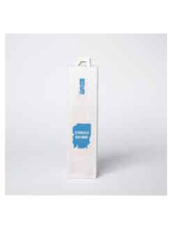 VALISETTE KRAFT BLANC PERSONNALISÉE - 1 BOUTEILLE - avec poignée intégrée