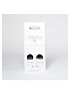 VALISETTE KRAFT BLANC PERSONNALISÉE - 2 BOUTEILLES - avec fenêtres et poignée intégrée