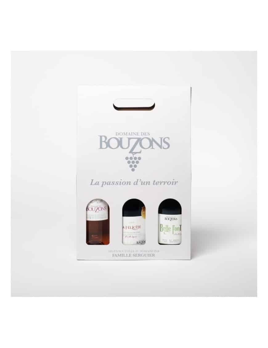 VALISETTE KRAFT BLANC PERSONNALISÉE - 3 BOUTEILLES - avec fenêtres et poignée intégrée – Image 2