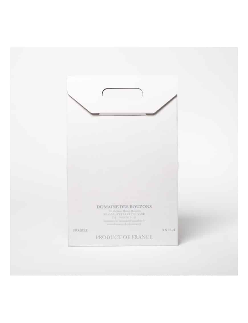 VALISETTE KRAFT BLANC PERSONNALISÉE - 3 BOUTEILLES - avec fenêtres et poignée intégrée – Image 4