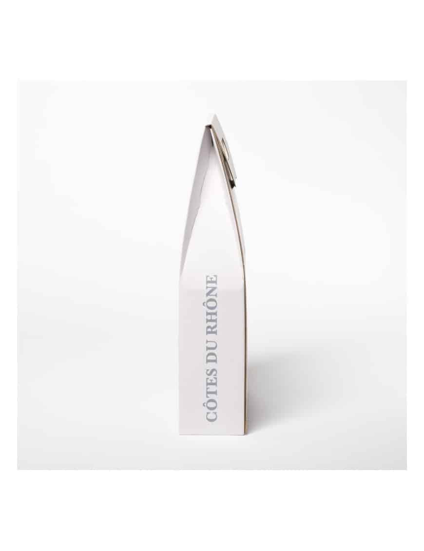 VALISETTE KRAFT BLANC PERSONNALISÉE - 3 BOUTEILLES - avec fenêtres et poignée intégrée – Image 5