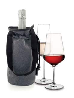 SAC TEXTILE REFROIDISSEUR POUR 1 BOUTEILLE - avec cordelette et poignées de transport
