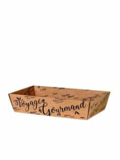 CORBEILLE CARTON KRAFT 2 BOUTEILLES "Voyage gourmand"