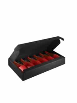 COFFRET COUCHÉ NOIR TEXTURÉ <br>SCALA - 6 bouteilles