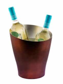 SEAU À GLACE ALUMINIUM ASPECT VIEILLI VINTAGE 1 A 2 BOUTEILLES